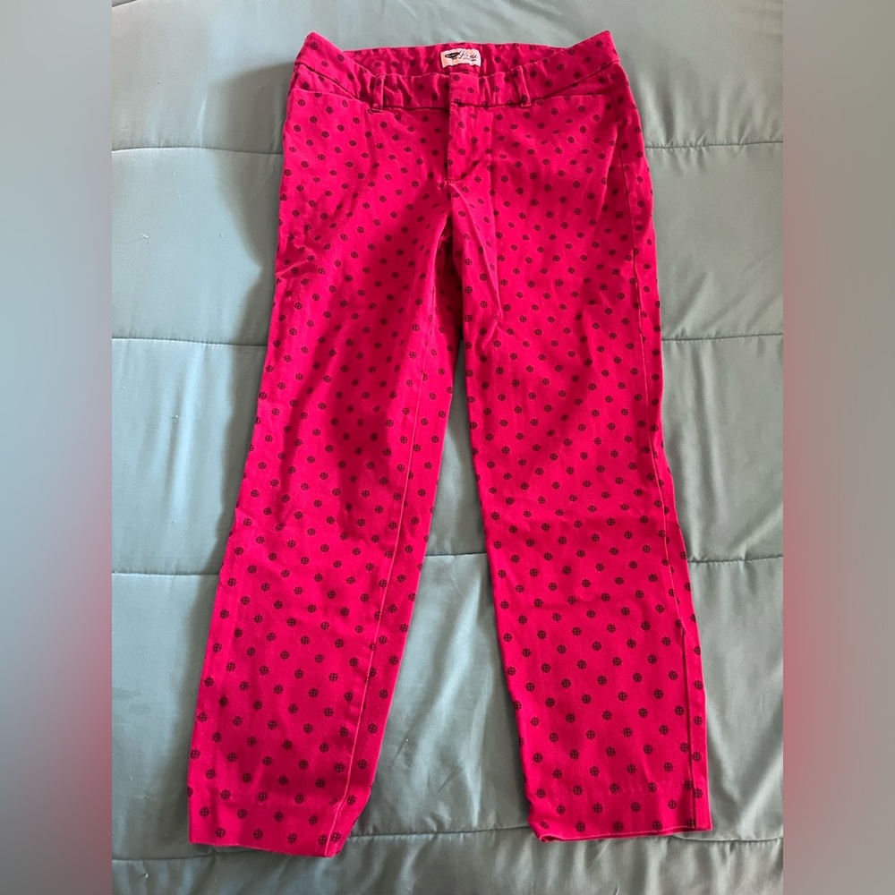 Old Navy Red Pants with Black Patterns